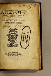 Tapa de Aristotelous Technēs rhētorikēs biblia tria. =