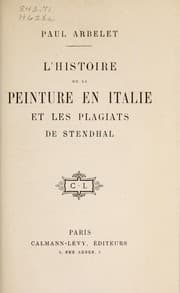 Tapa de L'histoire de la peinture en Italie et les plagiats de Stendhal