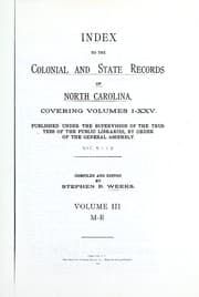 Tapa de Index to the Colonial and State records of North Carolina