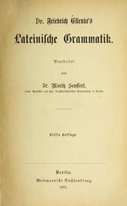 Tapa de Dr. Friedrich Ellendt's Lateinische Grammatik