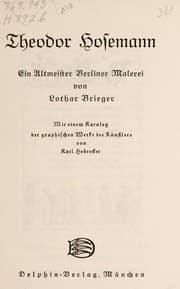 Tapa de Theodor Hosemann, ein Altmeister Berliner Malerei