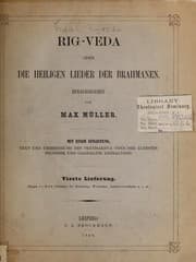 Tapa de Rig-veda, oder, Die heiligen lieder der Brahmanen
