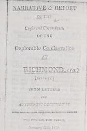 Tapa de Narrative & report of the causes and circumstances of the deplorable conflagration at Richmond