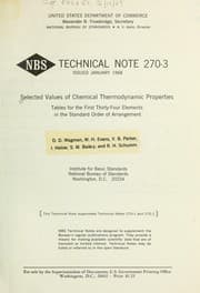 Tapa de Selected values of chemical thermodynamic properties