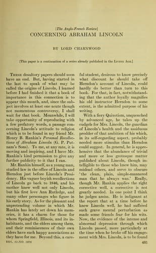 Tapa de Concerning Abraham Lincoln