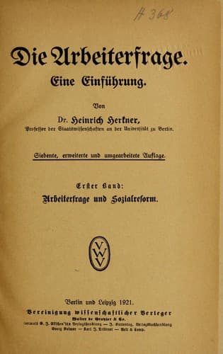 Tapa de Die Arbeiterfrage