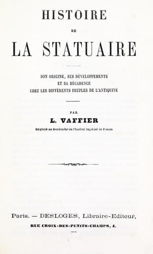 Tapa de Histoire de la statuaire