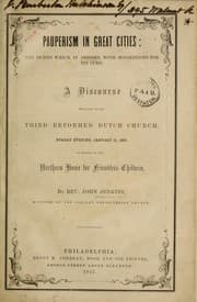 Tapa de Pauperism in great cities: the duties which it imposes, with suggestions for its cure