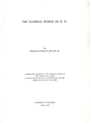 Tapa de The classical world of H. D.