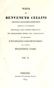 Tapa de Vita di Benvenuto Cellini