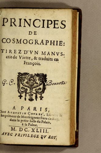 Tapa de Principes de cosmographie