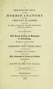 Tapa de A probationary essay on the morbid anatomy of the urinary bladder