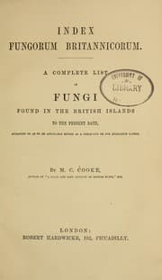 Tapa de Index fungorum britannicorum