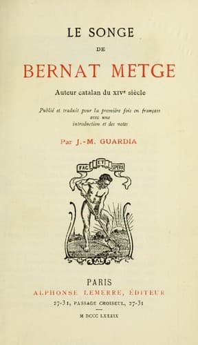 Tapa de Le songe de Bernat Metge