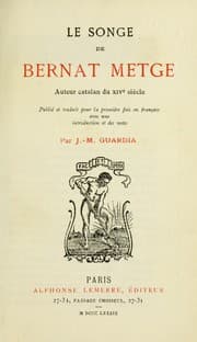 Tapa de Le songe de Bernat Metge