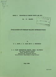 Tapa de Evaluation of Persian walnut introductions