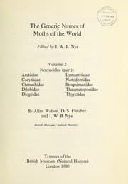 Tapa de The Generic names of moths of the world