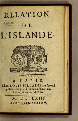 Tapa de Relation de l'Islande
