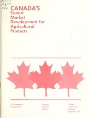 Tapa de Canada's export market development for agricultural products