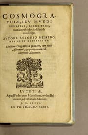Tapa de Cosmographiae, seu Mundi sphaerae, libri tres