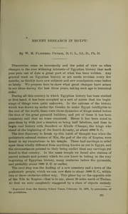 Tapa de Recent research in Egypt