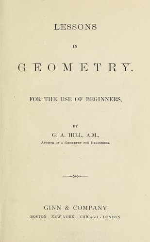 Tapa de Lessons in geometry