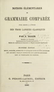 Tapa de Notions e le mentaires de grammaire compare e pour servir a   l'e tude des trois langues clasiques