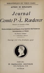 Tapa de Journal du Comte P.L. Roederer