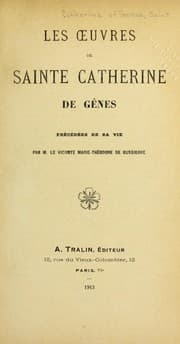 Tapa de Les oeuvres de Sainte Catherine de Ge nes pre ce de es de sa vie