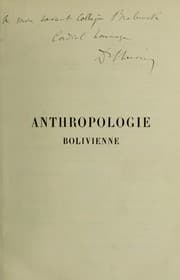 Tapa de Anthropologie bolivienne