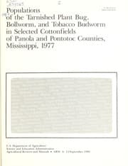 Tapa de Populations of the tarnished plant bug, bollworm, and tobacco budworm in selected cottonfields of Panola and Pontotoc Counties, Mississippi, 1977