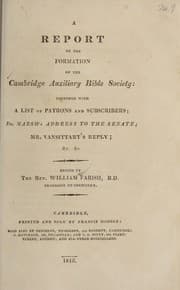Tapa de A Report of the formation of the Cambridge Auxiliary Bible Society