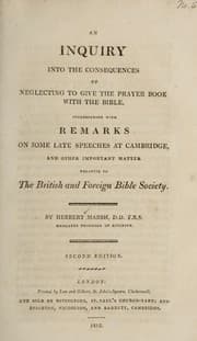 Tapa de An inquiry into the consequences of neglecting to give the Prayer Book with the Bible