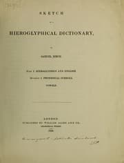 Tapa de Sketch of a hieroglyphical dictionary