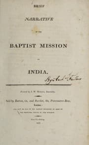 Tapa de Brief narrative of the Baptist Mission in India