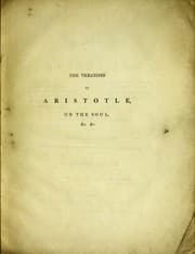 Tapa de The treatises of Aristotle on the soul, etc