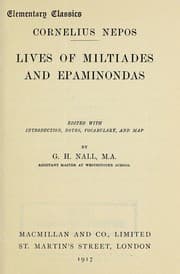 Tapa de Lives of Miltiades and Epaminondas