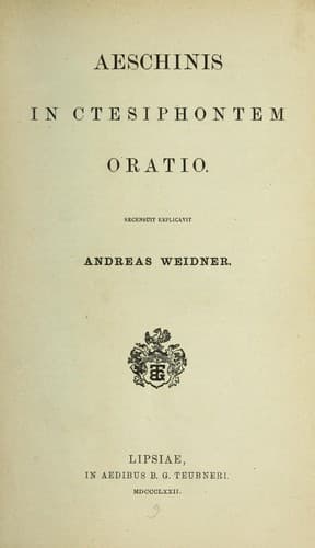 Tapa de Aeschinis in Ctesiphontem oratio