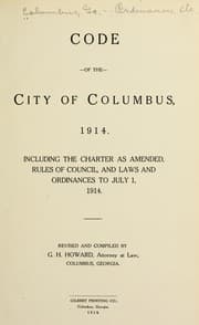 Tapa de Code of the city of Columbus, 1914