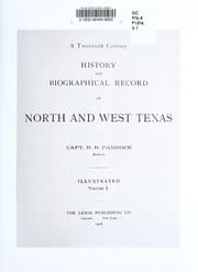Tapa de A twentieth century history and biographical record of north and west Texas