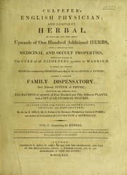 Tapa de Culpeper's English physician ; and complete herbal