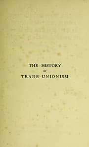 Tapa de The history of trade unionism