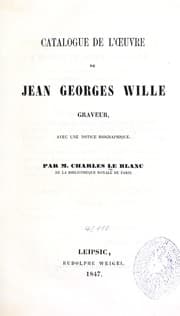 Tapa de Catalogue de l'œuvre de Jean Georges Wille, graveur