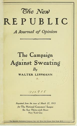 Tapa de The campaign against sweating
