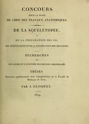 Tapa de De la squel©♭top©♭e, ou de la pr©♭paration des os, des articulations, et de la construction des squel©·tes