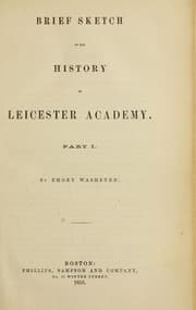 Tapa de Brief sketch of the history of Leicester academy