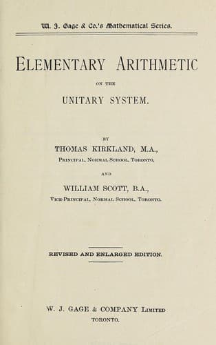 Tapa de Elementary arithmetic on the unitary system
