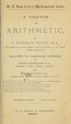 Tapa de A treatise on arithmetic