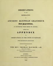 Tapa de Observations on the remains of ancient Egyptian grandeur and superstition