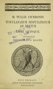 Tapa de M. TILLII CICERONIS TUSCULANARUM DISPUTATIONUM AD BRUTUM LIBRI QUINQUE